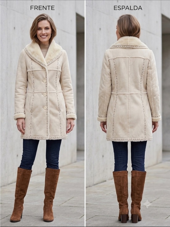 dennis basso Jackets & Blazers - dennis basso Cream Faux Shearling Button Jacket